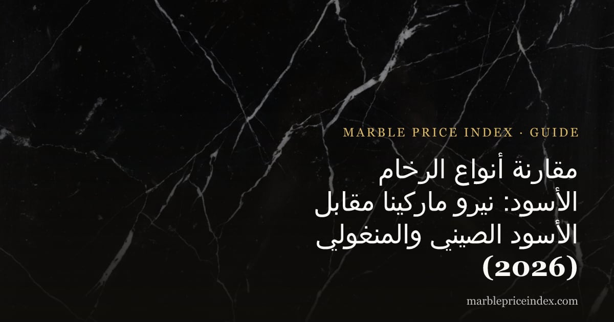 مقارنة أنواع الرخام الأسود: نيرو ماركينا مقابل الأسود الصيني والمنغولي (2026)