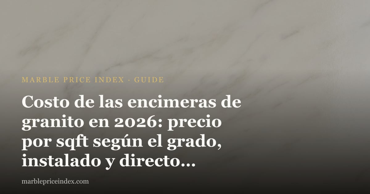 Costo de las encimeras de granito en 2026: precio por sqft según el grado, instalado y directo de fábrica