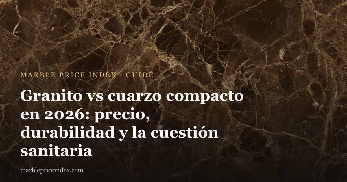 Granito vs cuarzo compacto en 2026: precio, durabilidad y la cuestión sanitaria