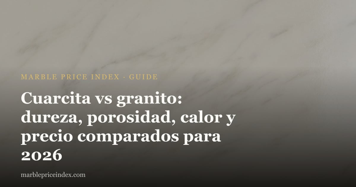 Cuarcita vs granito: dureza, porosidad, calor y precio comparados para 2026