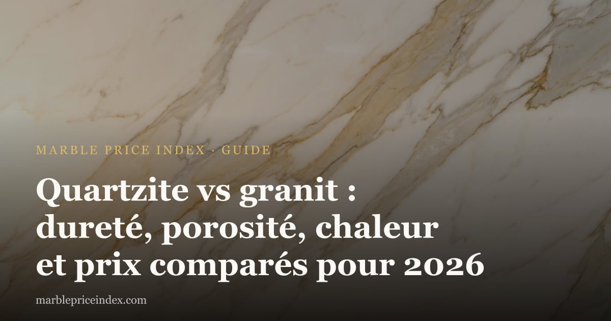 Quartzite vs granit : dureté, porosité, chaleur et prix comparés pour 2026