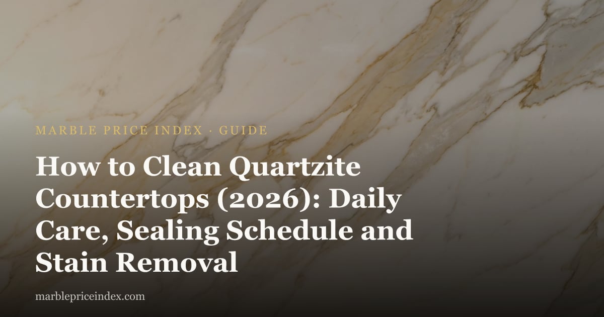 How to Clean Quartzite Countertops (2026): Daily Care, Sealing Schedule and Stain Removal