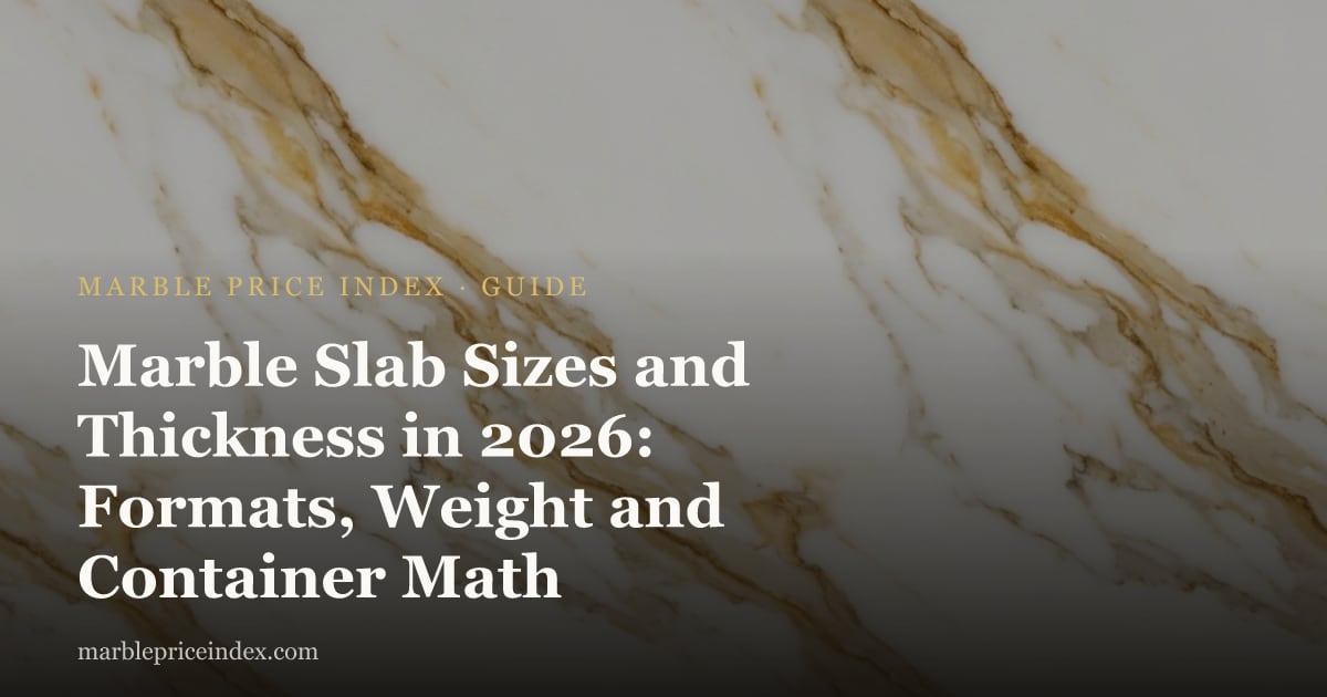 Marble Slab Sizes and Thickness in 2026: Formats, Weight and Container Math