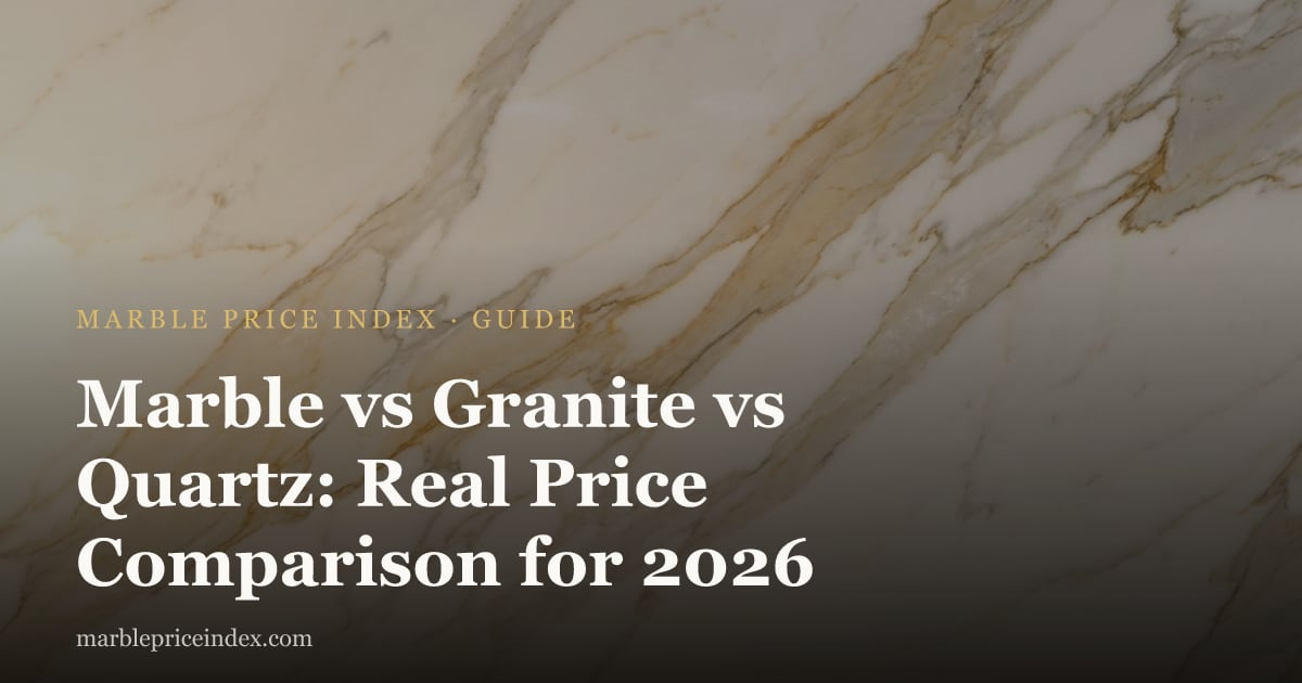 Marble vs Granite vs Quartz: Real Price Comparison for 2026