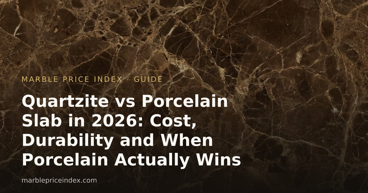 Quartzite vs Porcelain Slab in 2026: Cost, Durability and When Porcelain Actually Wins